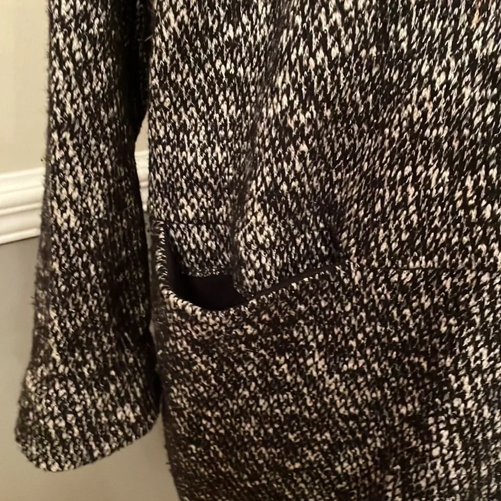 GORGEOUS MADEWELL Black and White Tweed Coat M